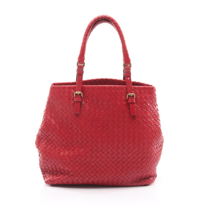 イントレチャート ハンドバッグ トートバッグ レザー レッド ボッテガヴェネタ バッグ BOTTEGA VENETA