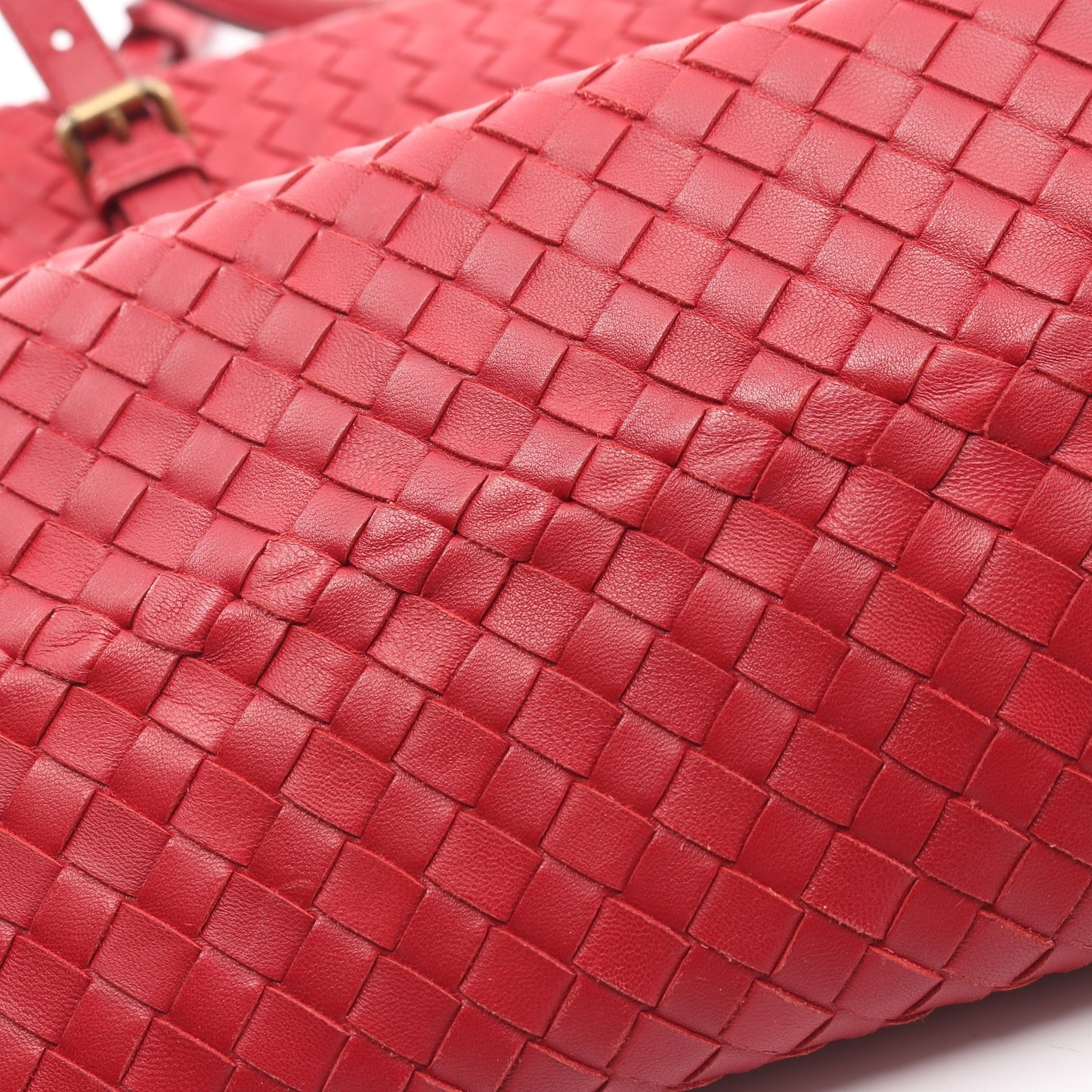 イントレチャート ハンドバッグ トートバッグ レザー レッド ボッテガヴェネタ バッグ BOTTEGA VENETA