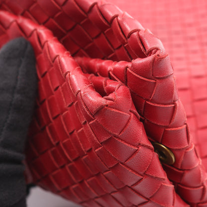 イントレチャート ハンドバッグ トートバッグ レザー レッド ボッテガヴェネタ バッグ BOTTEGA VENETA