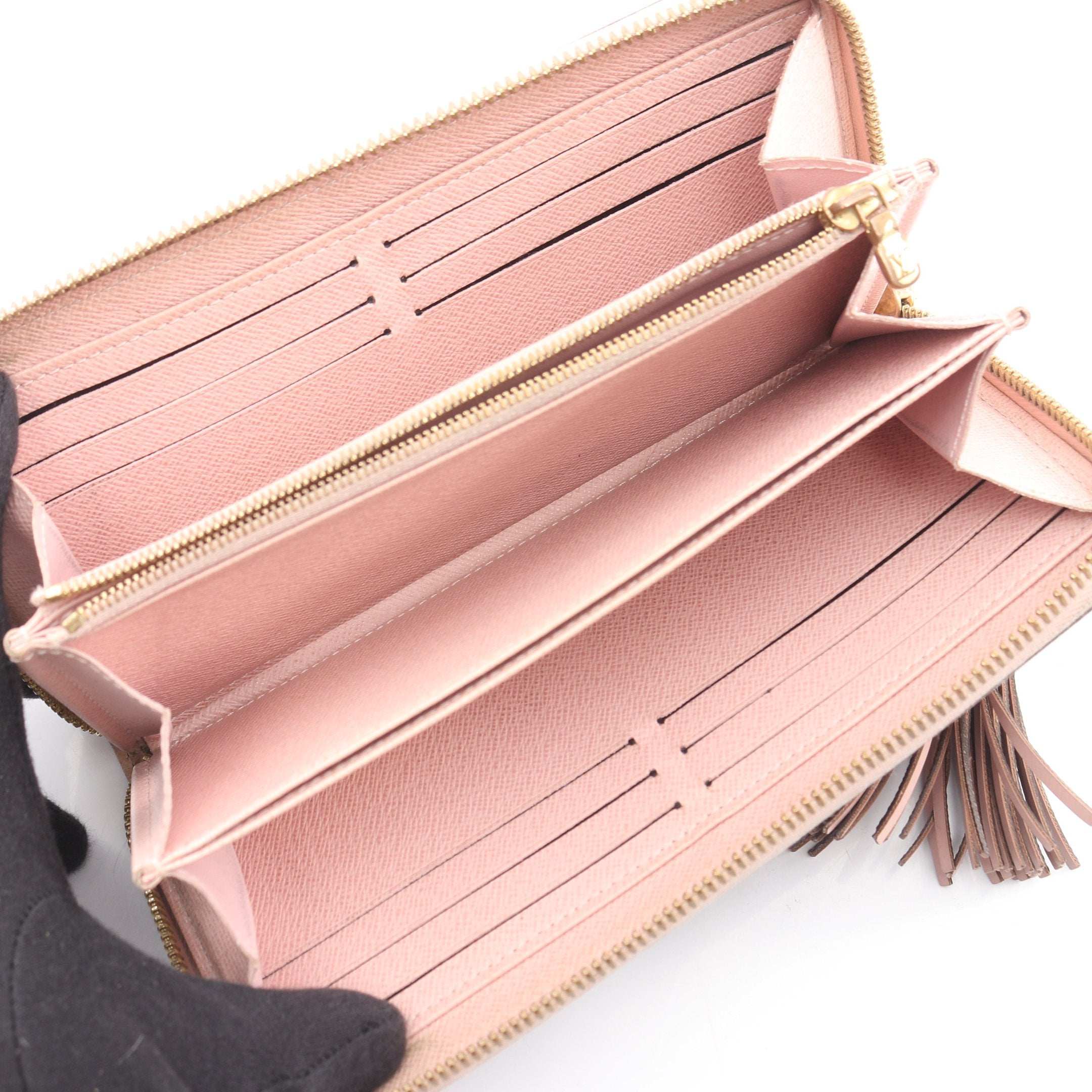 ジッピーウォレット モノグラム タッセル ローズバレリーヌ ラウンド