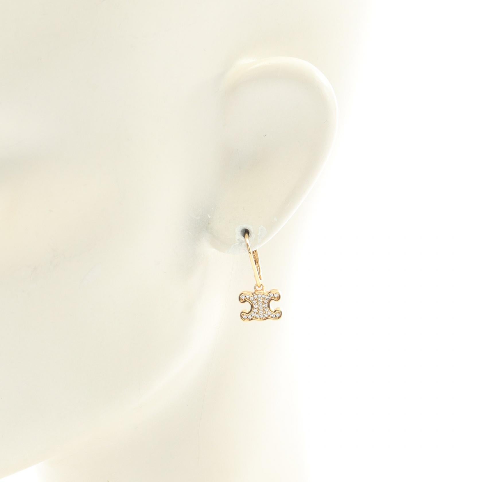 トリオンフ ピアス GP（ゴールドメッキ） ラインストーン ゴールド