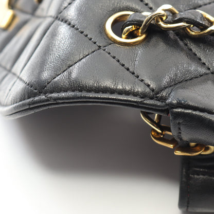 マトラッセ チェーンショルダーバッグ ラムスキン ブラック ゴールド金具 シャネル バッグ CHANEL