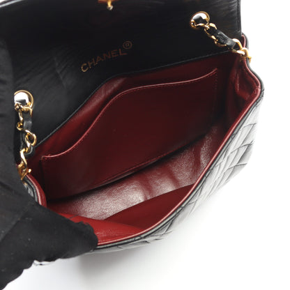 マトラッセ チェーンショルダーバッグ ラムスキン ブラック ゴールド金具 シャネル バッグ CHANEL