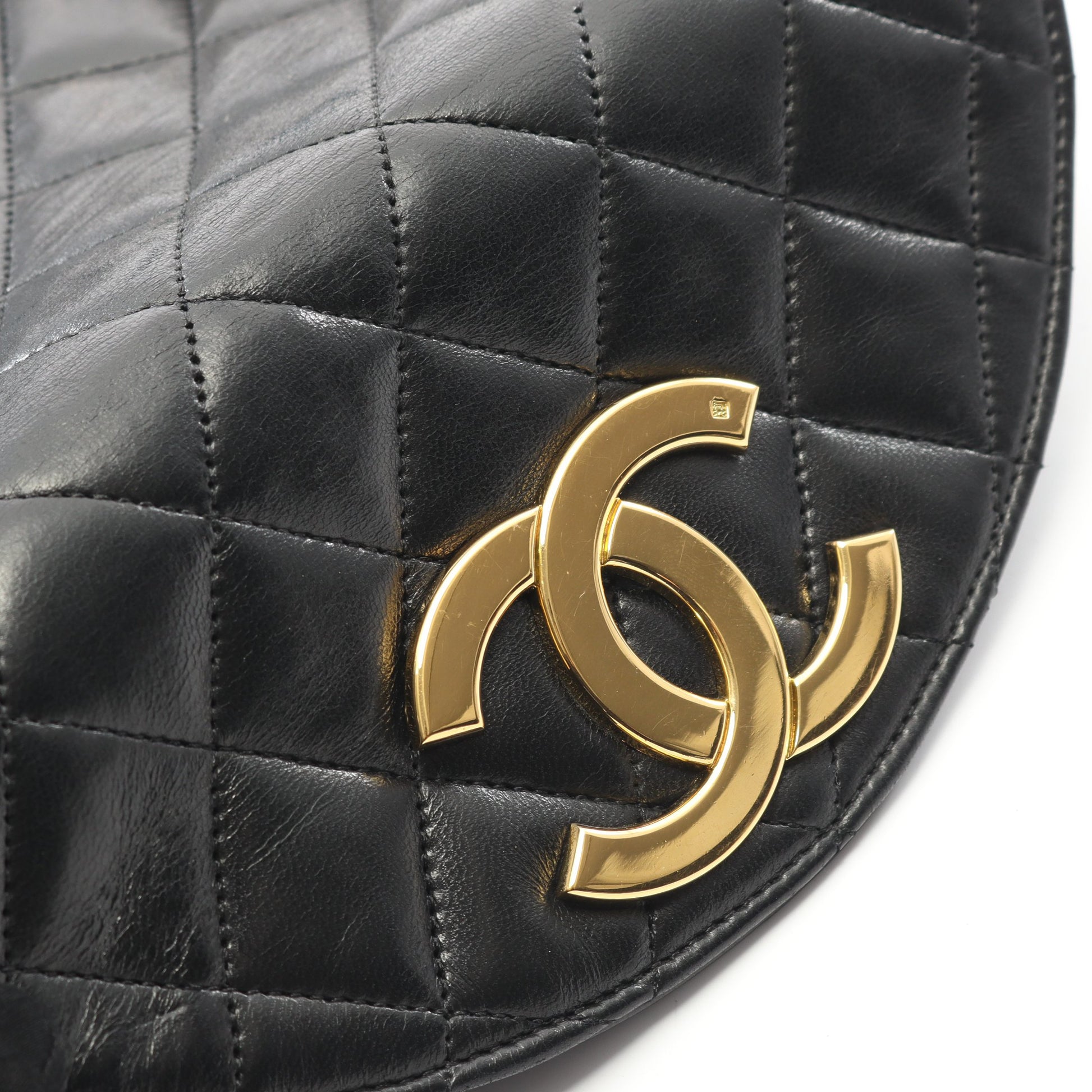 マトラッセ チェーンショルダーバッグ ラムスキン ブラック ゴールド金具 シャネル バッグ CHANEL