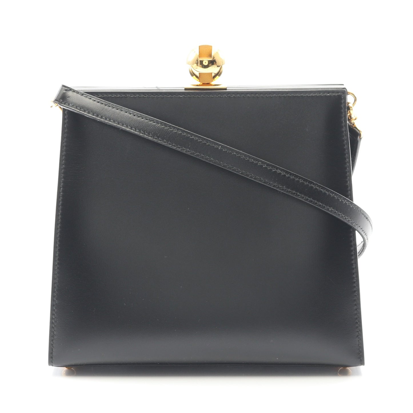 ショルダーバッグ ボックスカーフ ブラック ゴールド金具 エルメス バッグ HERMES