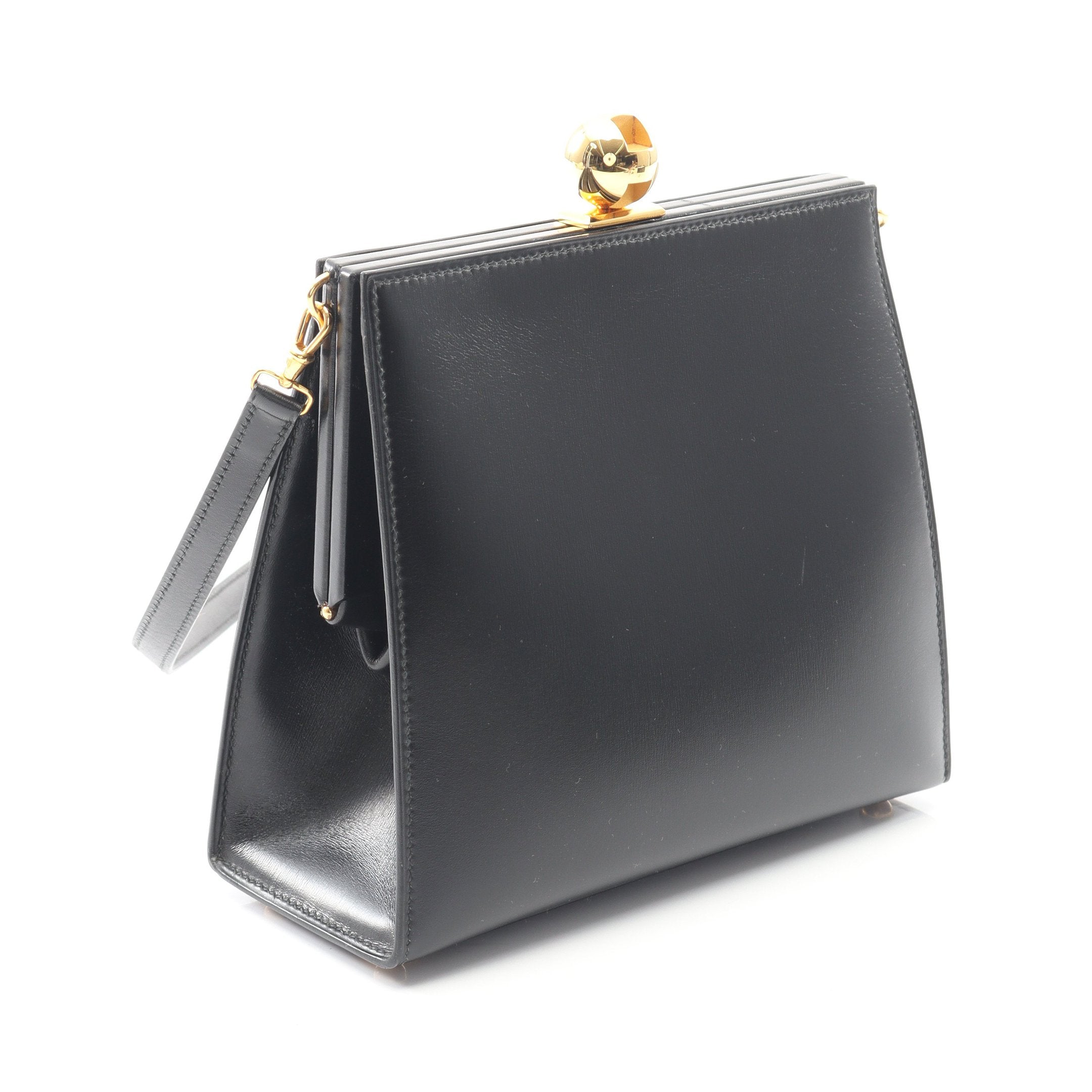 ショルダーバッグ ボックスカーフ ブラック ゴールド金具 エルメス – RECLO