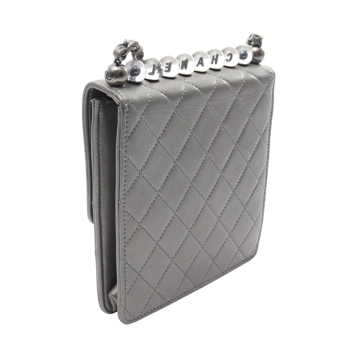 マトラッセ チェーンショルダーバッグ レザー シルバー シルバー金具 シャネル バッグ CHANEL