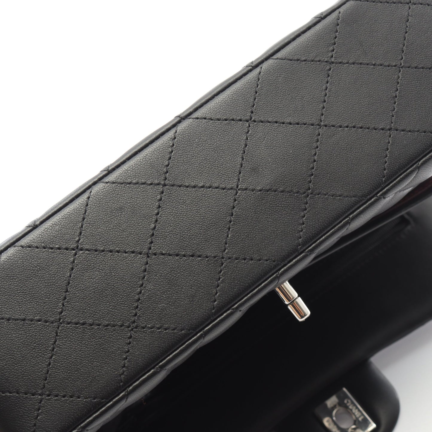 マトラッセ Wフラップ Wチェーンショルダーバッグ ラムスキン ブラック シルバー金具 シャネル バッグ CHANEL
