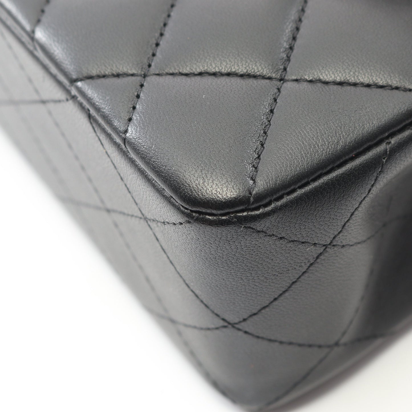 マトラッセ Wフラップ Wチェーンショルダーバッグ ラムスキン ブラック シルバー金具 シャネル バッグ CHANEL