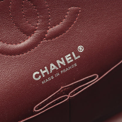 マトラッセ Wフラップ Wチェーンショルダーバッグ ラムスキン ブラック シルバー金具 シャネル バッグ CHANEL