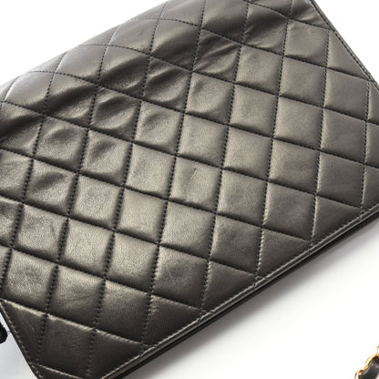 マトラッセ フルフラップ チェーンショルダーバッグ ラムスキン ブラック ゴールド金具 シャネル バッグ CHANEL