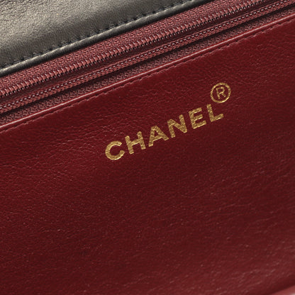 マトラッセ フルフラップ チェーンショルダーバッグ ラムスキン ブラック ゴールド金具 シャネル バッグ CHANEL