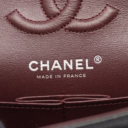 マトラッセ Wフラップ Wチェーンショルダーバッグ キャビアスキン ブラック シルバー金具 シャネル バッグ CHANEL