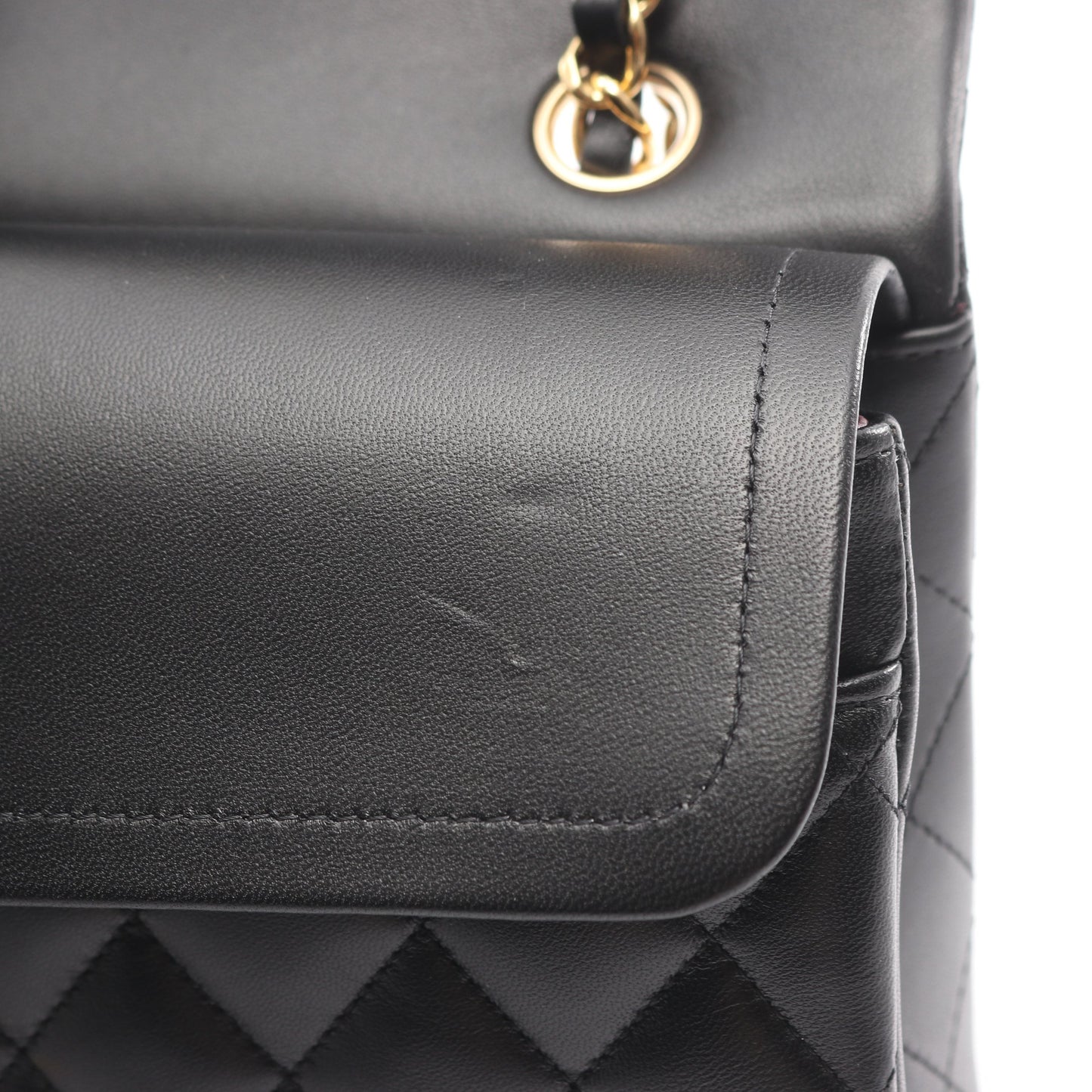 マトラッセ Wフラップ Wチェーンショルダーバッグ ラムスキン ブラック ゴールド金具 シャネル バッグ CHANEL
