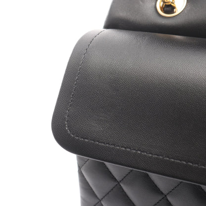 マトラッセ Wフラップ Wチェーンショルダーバッグ ラムスキン ブラック ゴールド金具 シャネル バッグ CHANEL
