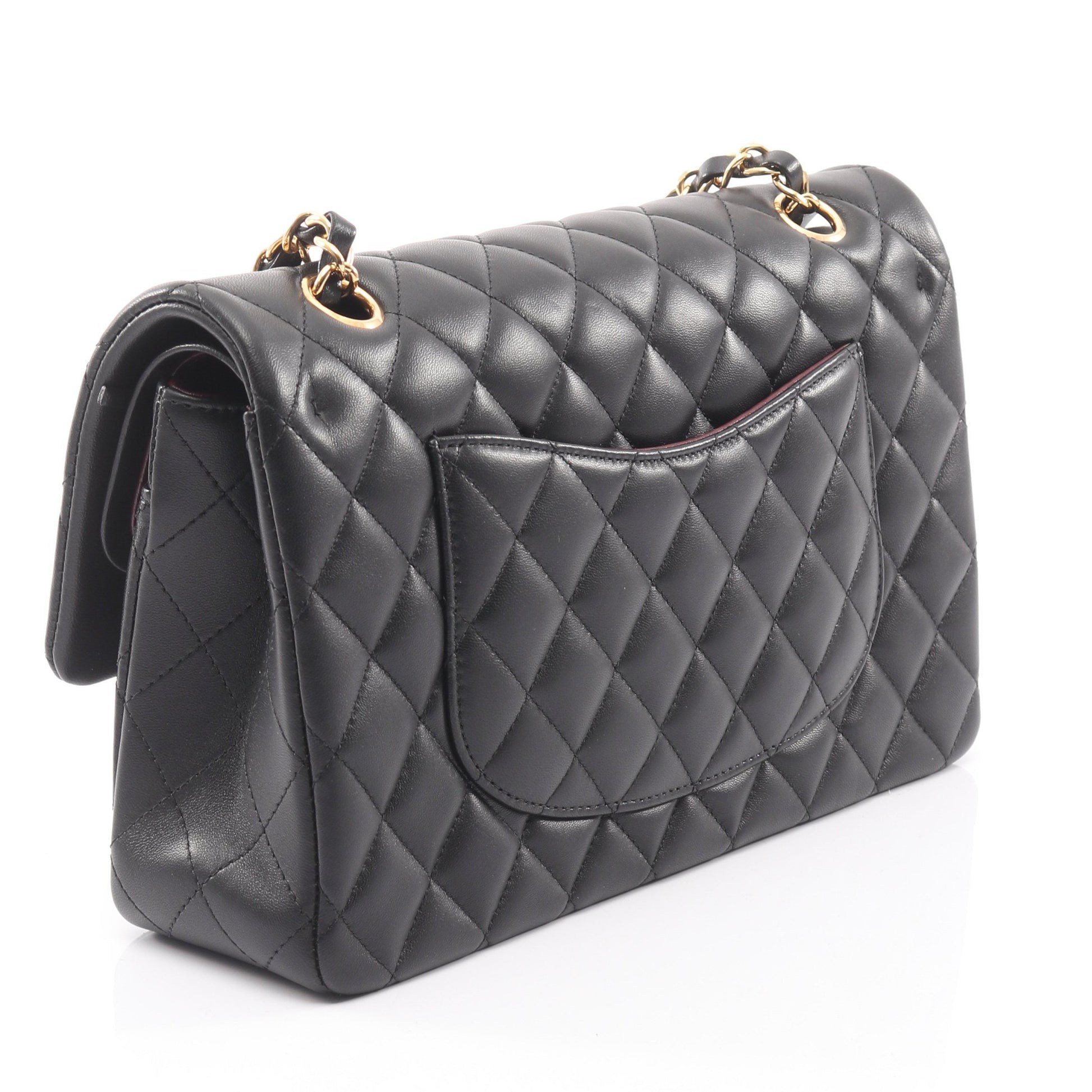 マトラッセ Wフラップ Wチェーンショルダーバッグ ラムスキン ブラック ゴールド金具 シャネル バッグ CHANEL
