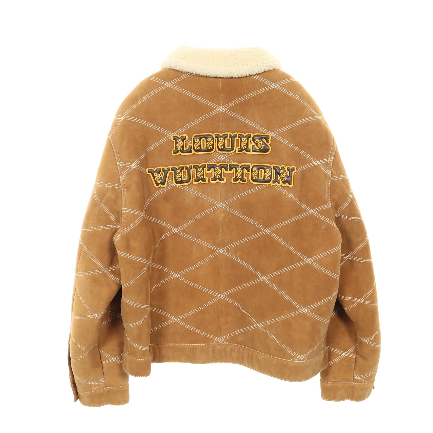 エンブロダイリー シアリング ワークウェア ブルゾン レザー ブラウン ルイヴィトン アウター LOUIS VUITTON