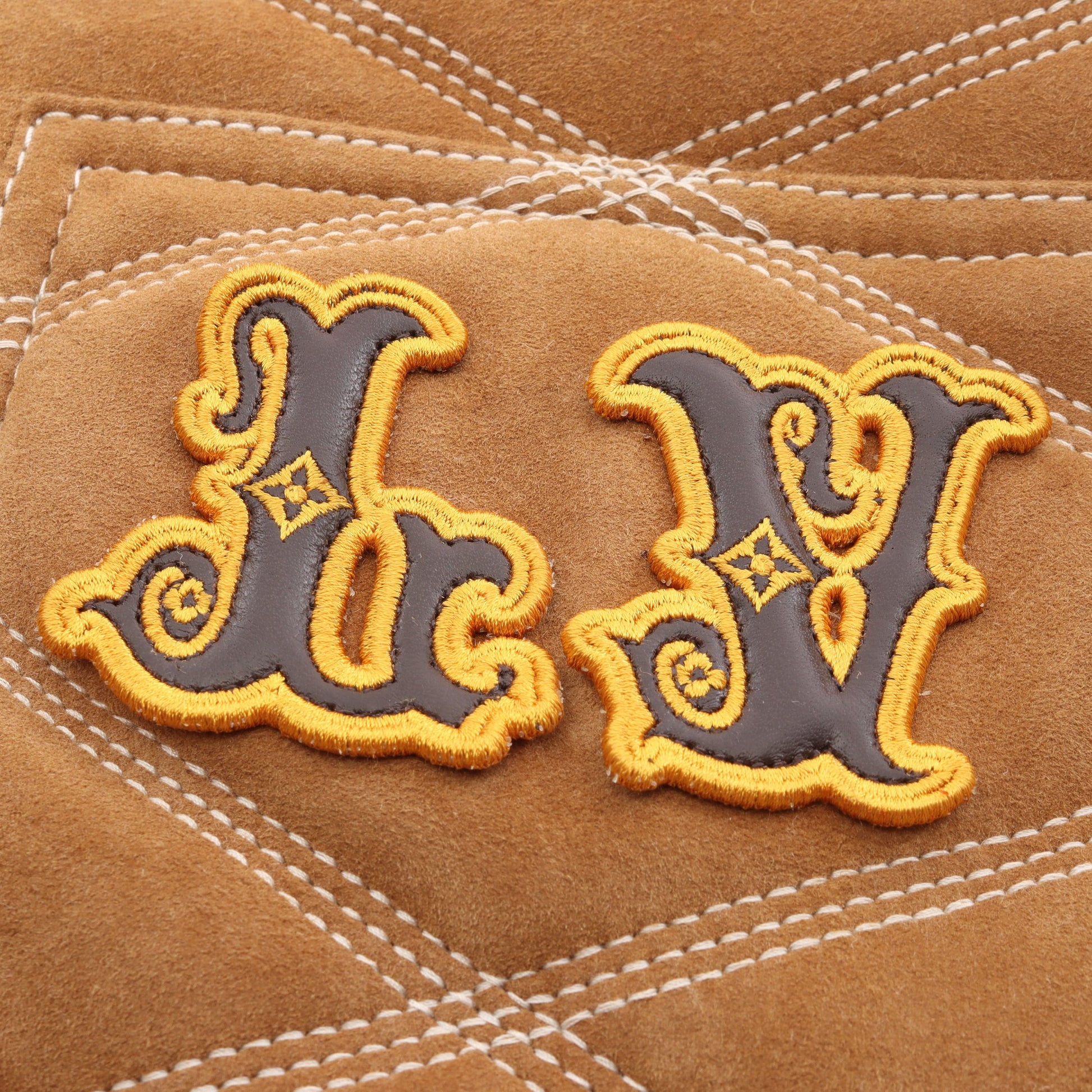 エンブロダイリー シアリング ワークウェア ブルゾン レザー ブラウン ルイヴィトン アウター LOUIS VUITTON