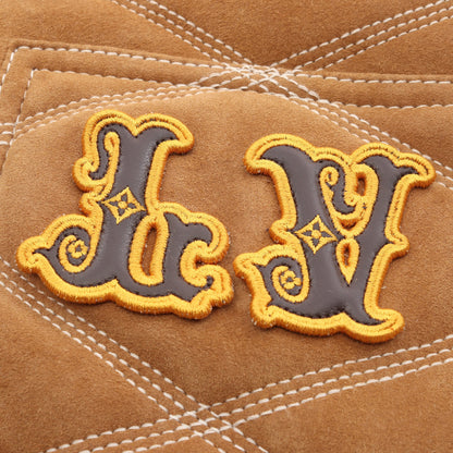 エンブロダイリー シアリング ワークウェア ブルゾン レザー ブラウン ルイヴィトン アウター LOUIS VUITTON