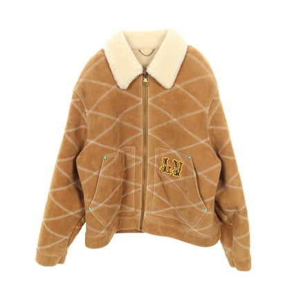 エンブロダイリー シアリング ワークウェア ブルゾン レザー ブラウン ルイヴィトン アウター LOUIS VUITTON