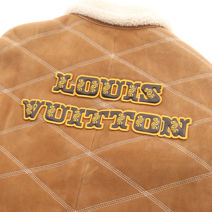 エンブロダイリー シアリング ワークウェア ブルゾン レザー ブラウン ルイヴィトン アウター LOUIS VUITTON