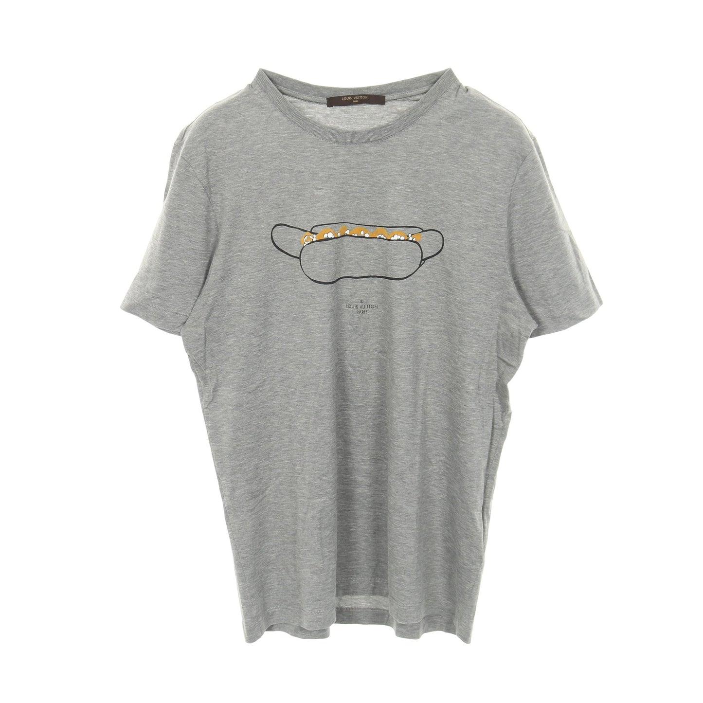 半袖Tシャツ クルーネック ホットドッグ プリント コットン グレー ルイヴィトン トップス LOUIS VUITTON