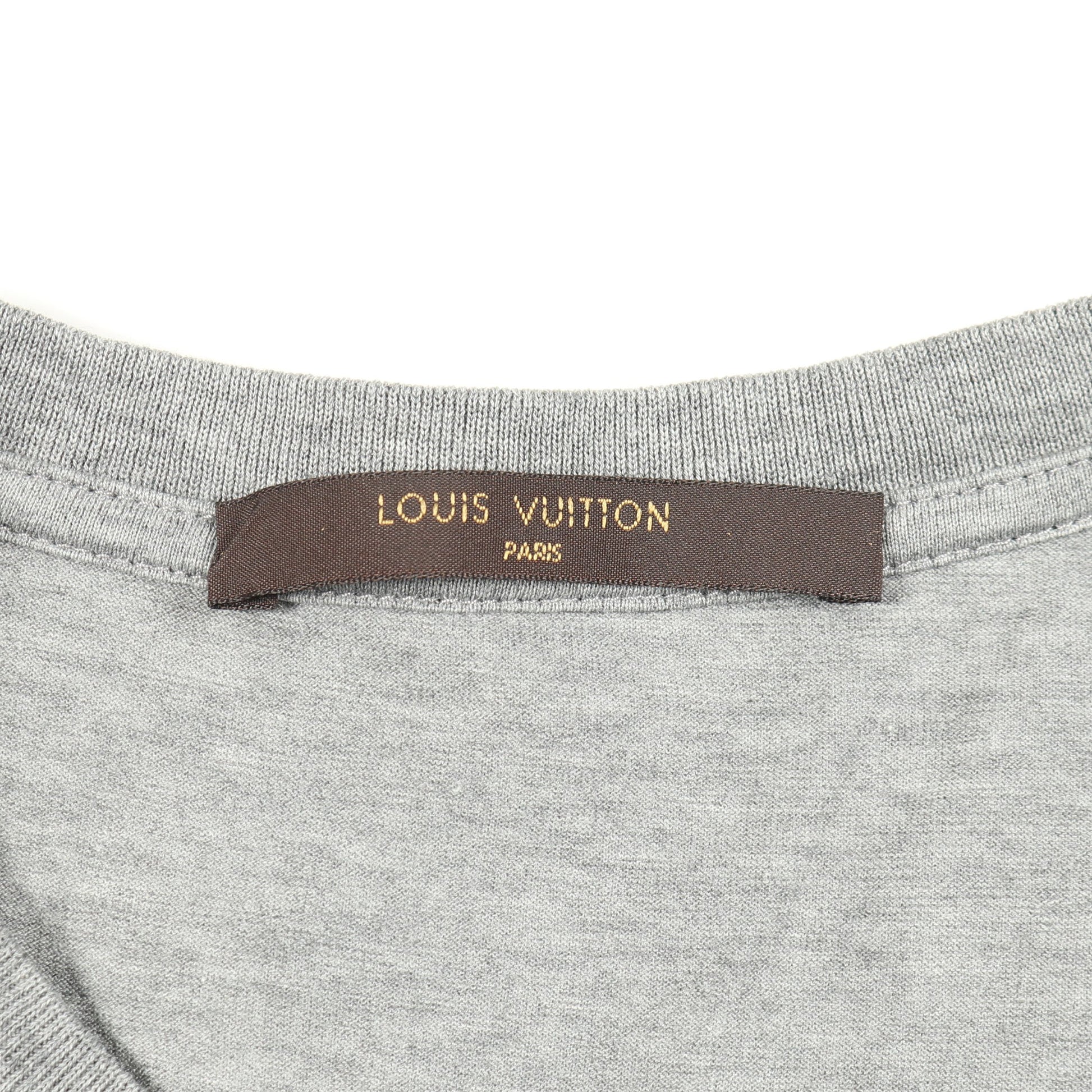 半袖Tシャツ クルーネック ホットドッグ プリント コットン グレー ルイヴィトン トップス LOUIS VUITTON