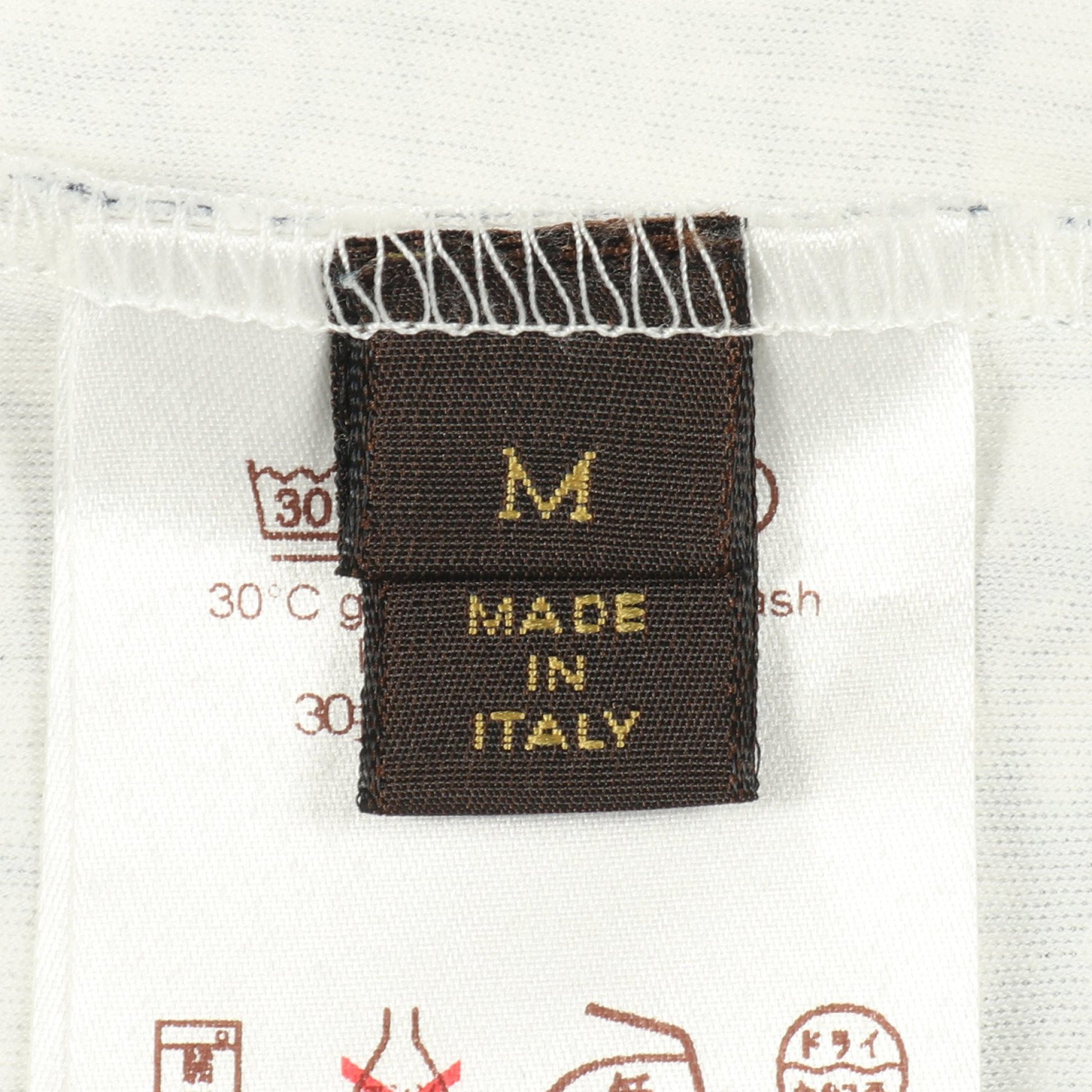 半袖Tシャツ クルーネック 総柄 コットン ホワイト ネイビー ルイヴィトン トップス LOUIS VUITTON