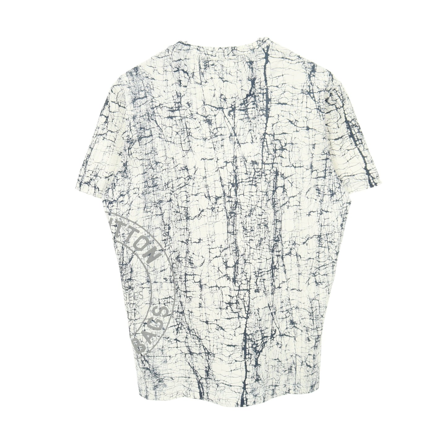 半袖Tシャツ クルーネック 総柄 コットン ホワイト ネイビー ルイヴィトン トップス LOUIS VUITTON