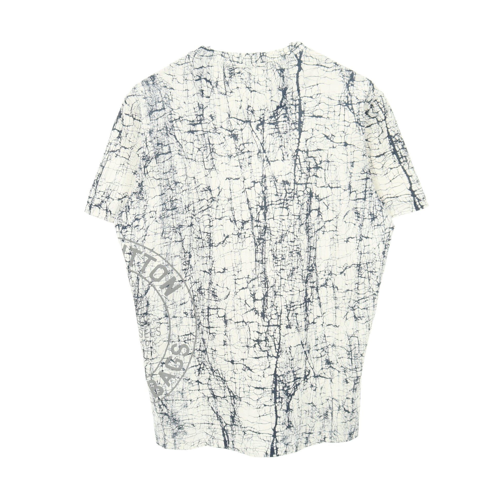 半袖Tシャツ クルーネック 総柄 コットン ホワイト ネイビー ルイヴィトン トップス LOUIS VUITTON