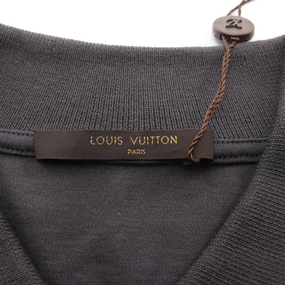 LV刺繍 ポロシャツ コットン グレー レッド ホワイト ルイヴィトン トップス LOUIS VUITTON