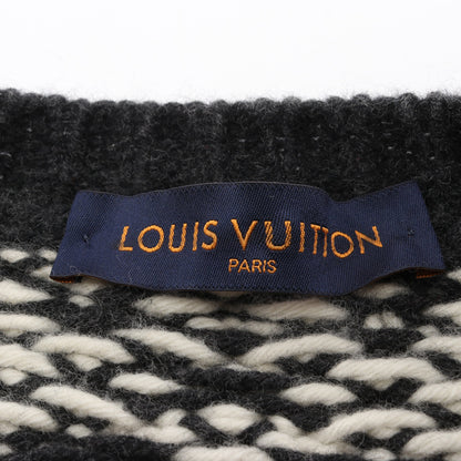ディストーテッドモノグラム ニット ウール ダークグレー オフホワイト ルイヴィトン トップス LOUIS VUITTON