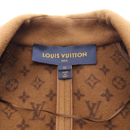 モノグラム チェスターコート ウール レザー ブラウン ブラック ルイヴィトン アウター LOUIS VUITTON