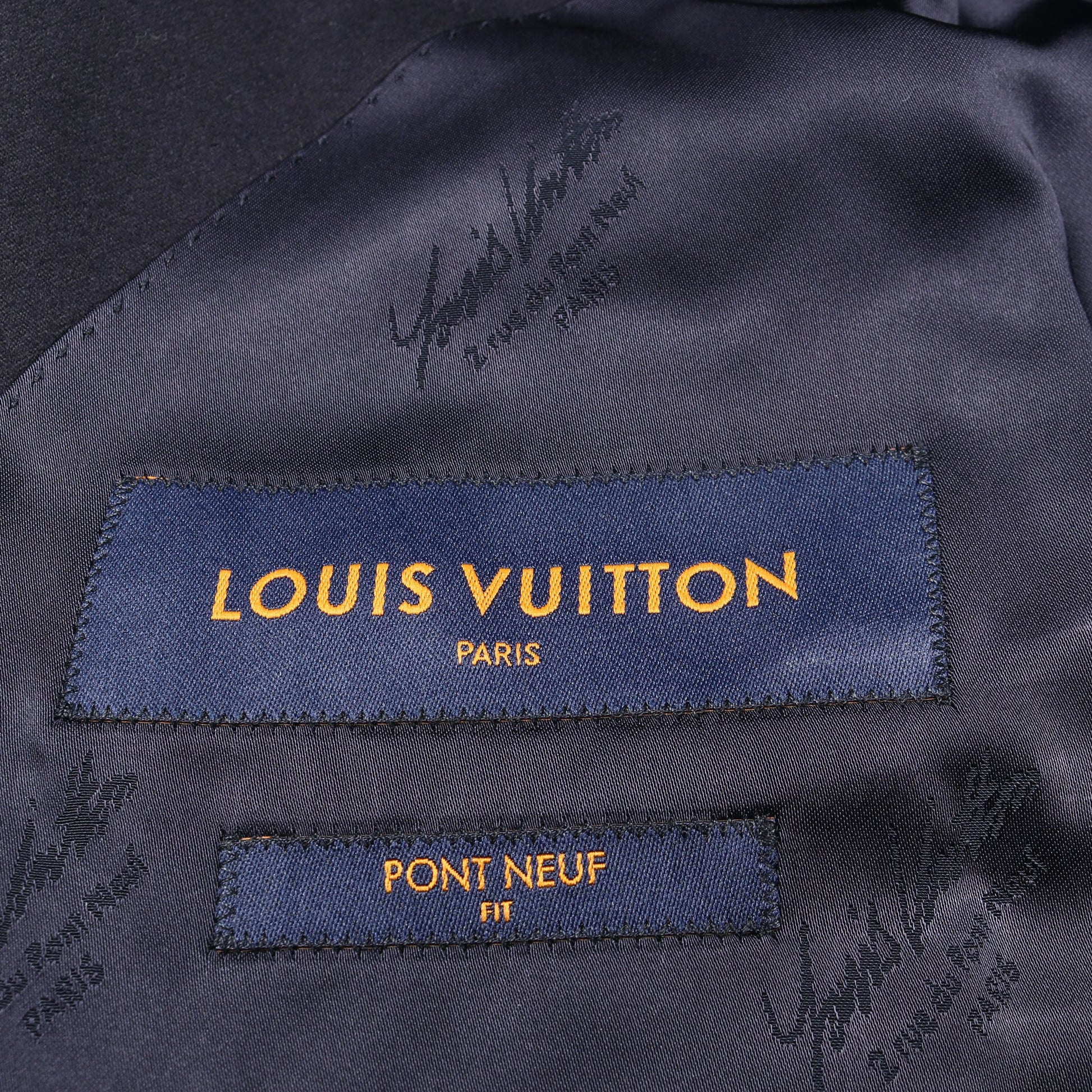 LVロゴボタン ダブルブレスト スーツ ウール ネイビー ルイヴィトン スーツ LOUIS VUITTON