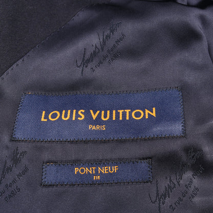 LVロゴボタン ダブルブレスト スーツ ウール ネイビー ルイヴィトン スーツ LOUIS VUITTON