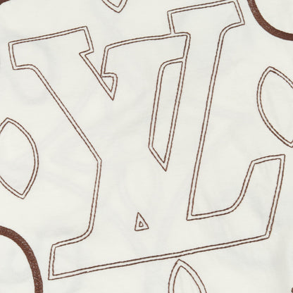 エンブロイダード モノグラム 半袖Tシャツ コットン ホワイト ブラウン ルイヴィトン トップス LOUIS VUITTON