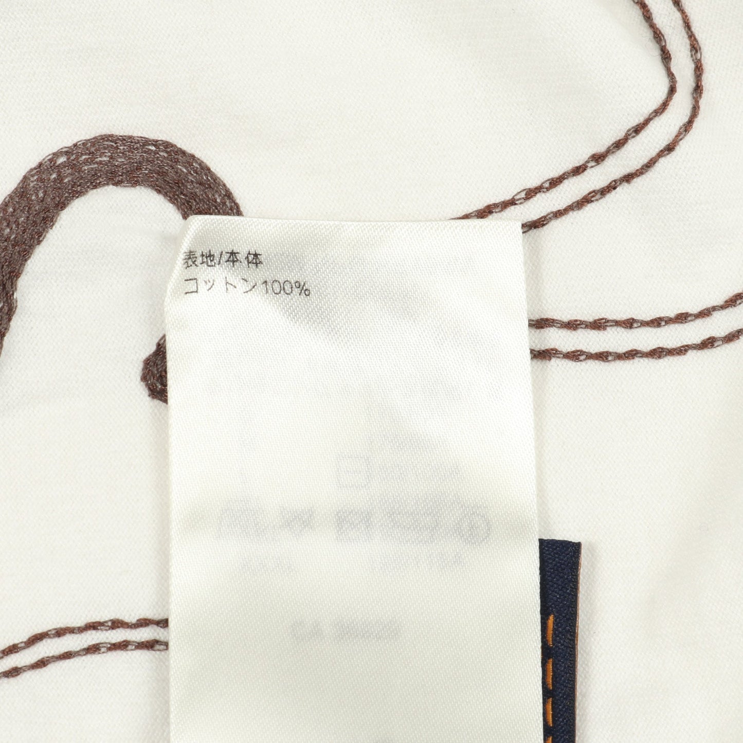 エンブロイダード モノグラム 半袖Tシャツ コットン ホワイト ブラウン ルイヴィトン トップス LOUIS VUITTON