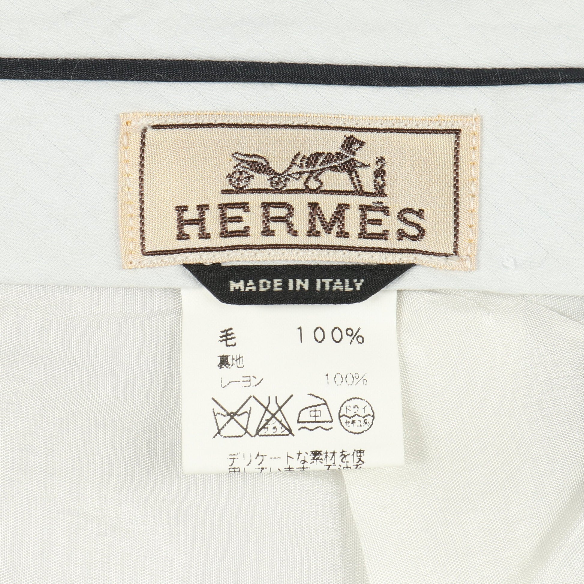 スラックス トラウザーズ ウール ネイビー エルメス ボトムス HERMES