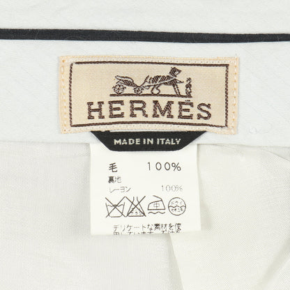 スラックス トラウザーズ ウール ネイビー エルメス ボトムス HERMES