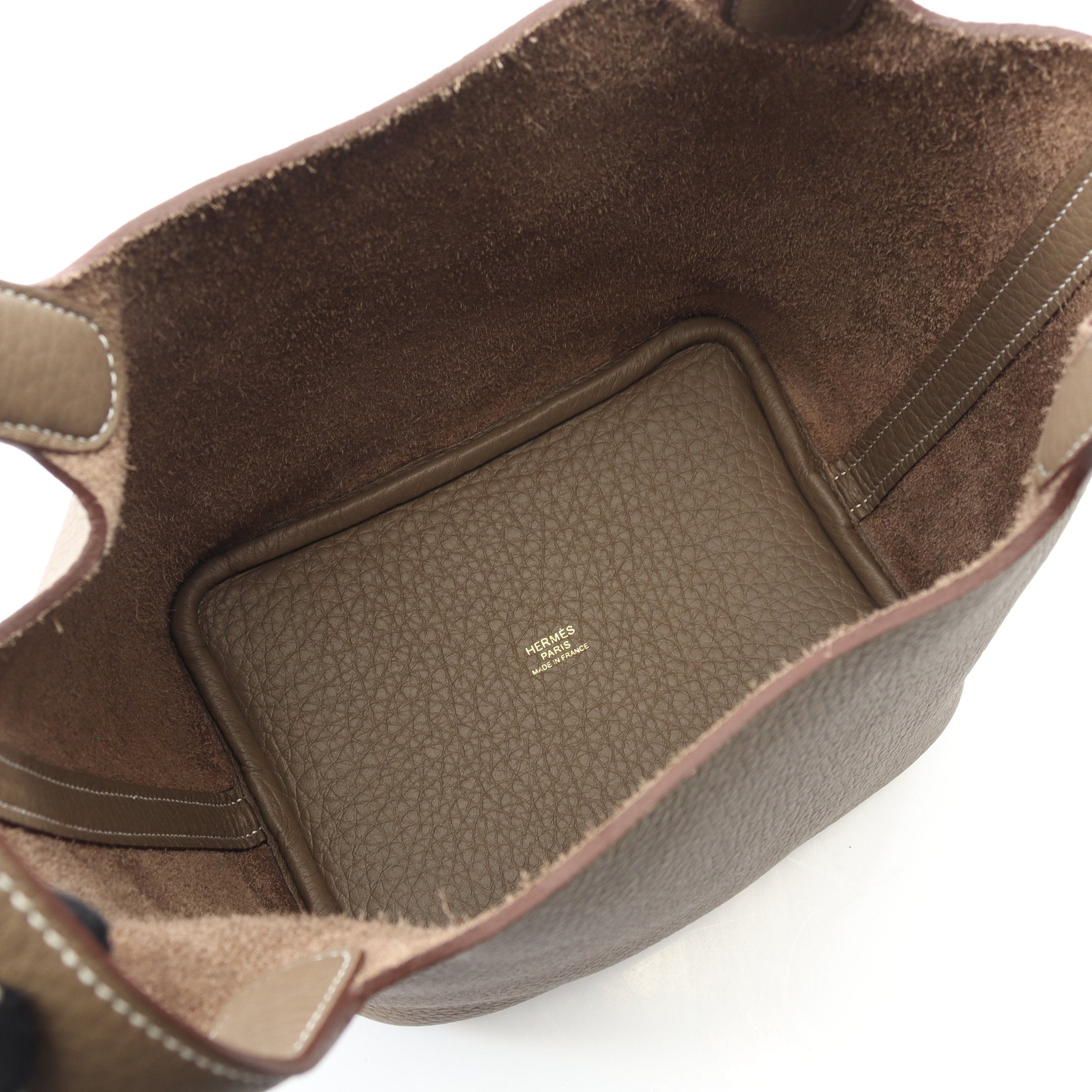 ピコタンロックPM エトゥープ ハンドバッグ トリヨンクレマンス グレー