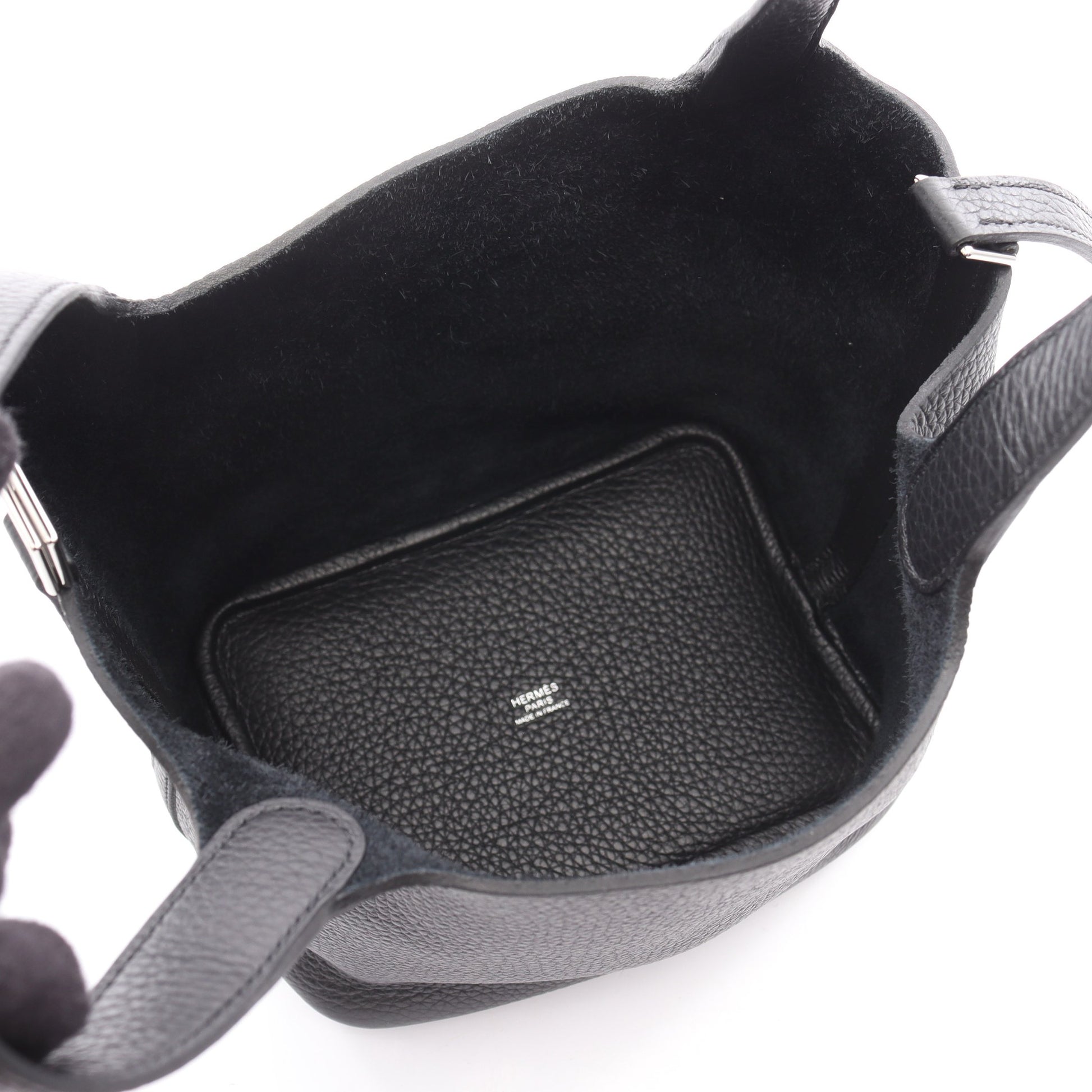 ピコタンロックPM ハンドバッグ トリヨンクレマンス ブラック シルバー金具 W刻印 エルメス バッグ HERMES