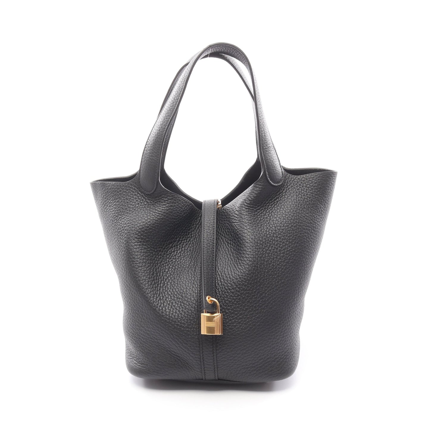 ピコタンロックMM ハンドバッグ トリヨンクレマンス ブラック ゴールド金具 W刻印 エルメス バッグ HERMES