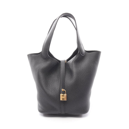 ピコタンロックMM ハンドバッグ トリヨンクレマンス ブラック ゴールド金具 W刻印 エルメス バッグ HERMES