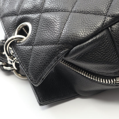 マトラッセ チェーンショルダーバッグ キャビアスキン ブラック シルバー金具 シャネル バッグ CHANEL