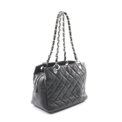 マトラッセ チェーンショルダーバッグ キャビアスキン ブラック シルバー金具 シャネル バッグ CHANEL