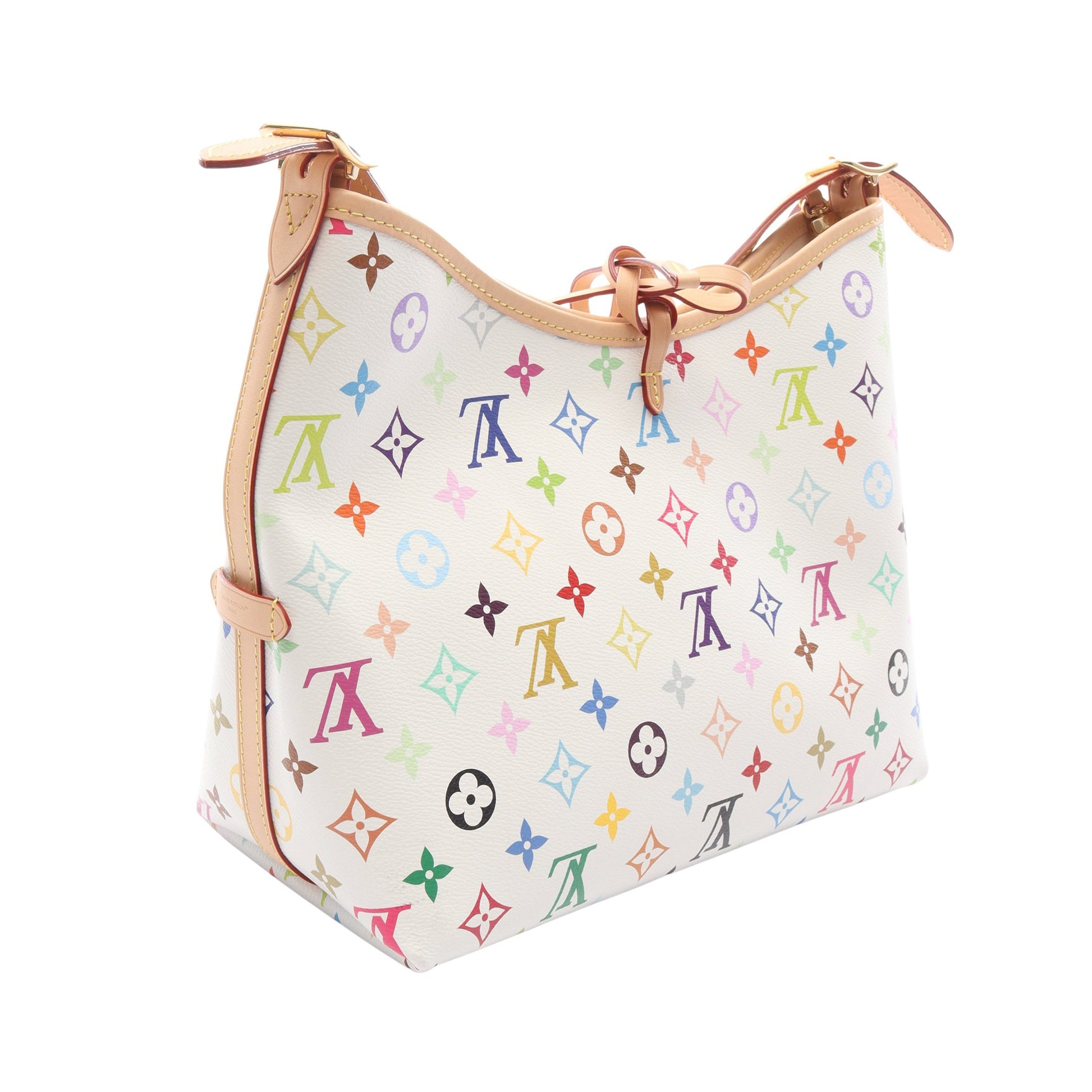 LV × TM キャリーオール NM PM モノグラムマルチカラー ショルダーバッグ PVC レザー ホワイト マルチカラー ルイヴィトン バッグ LOUIS VUITTON