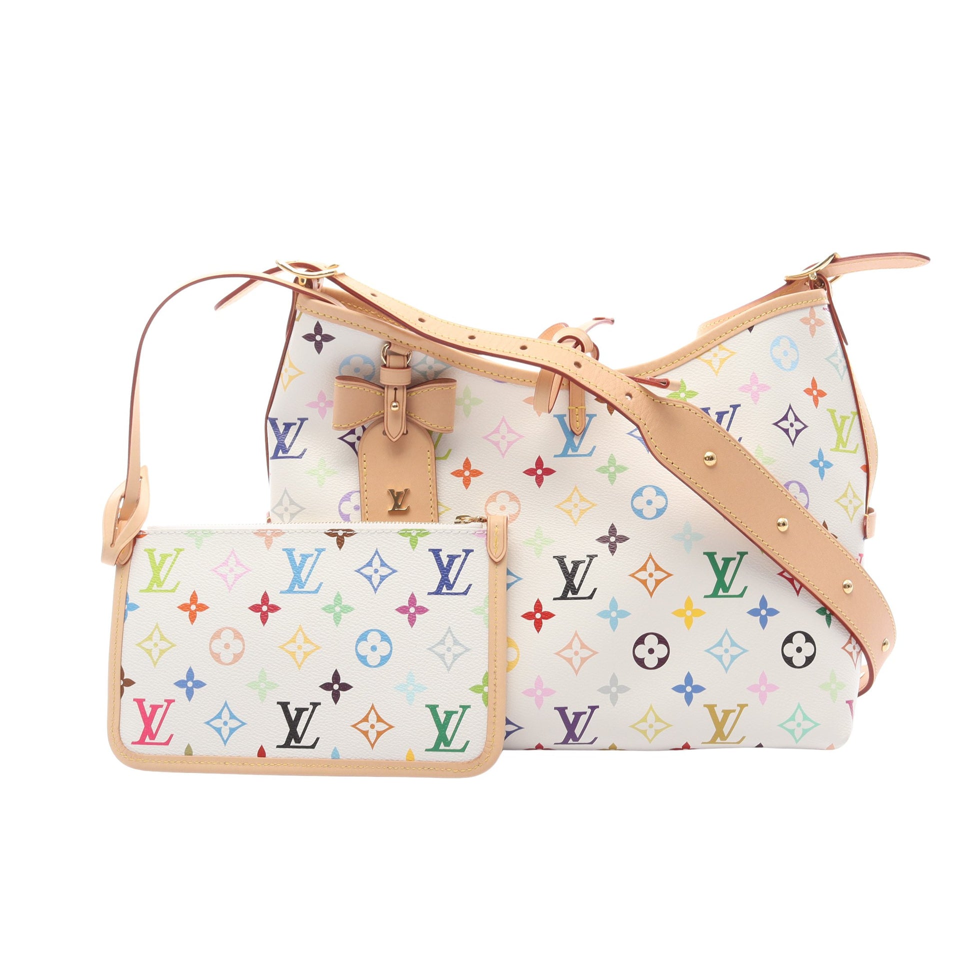 LV × TM キャリーオール NM PM モノグラムマルチカラー ショルダーバッグ PVC レザー ホワイト マルチカラー ルイヴィトン バッグ LOUIS VUITTON