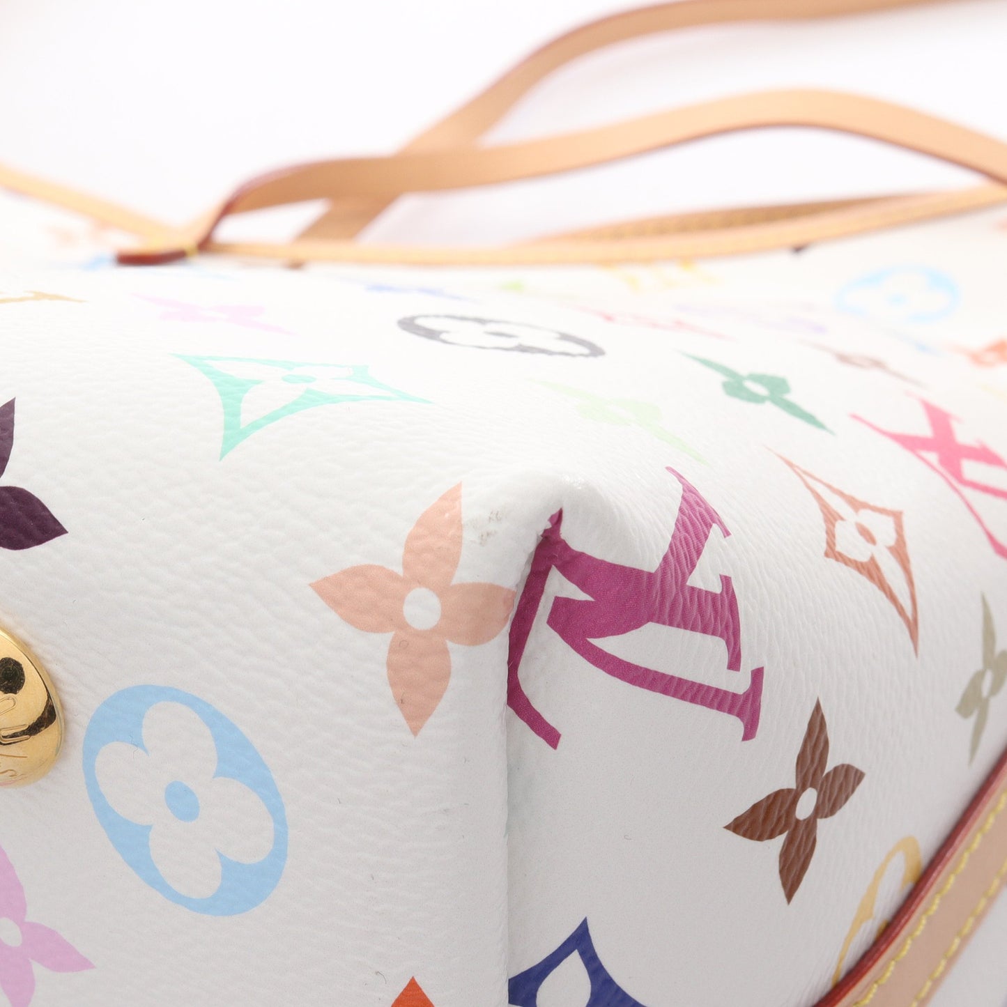 LV × TM キャリーオール NM PM モノグラムマルチカラー ショルダーバッグ PVC レザー ホワイト マルチカラー ルイヴィトン バッグ LOUIS VUITTON