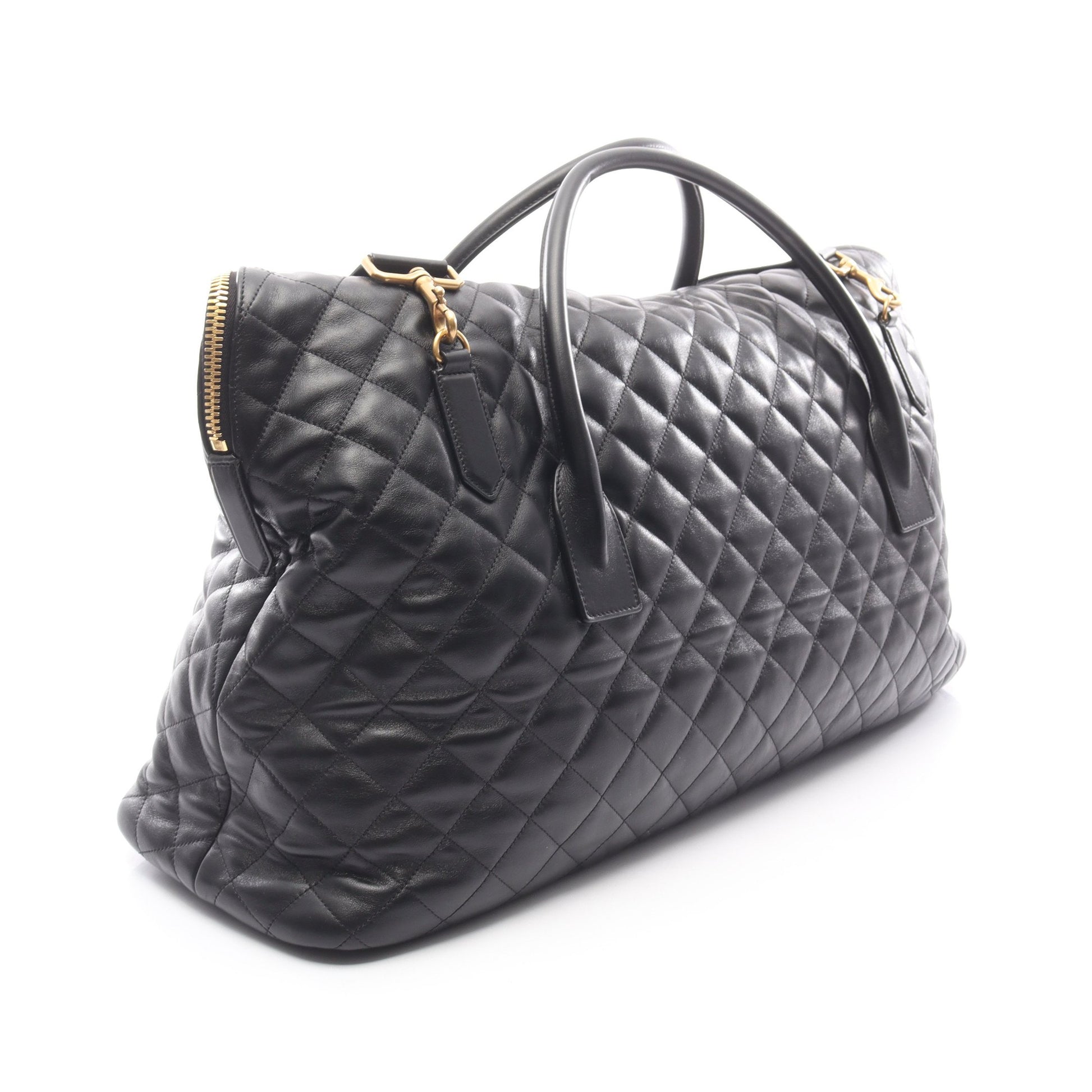 ESジャイアント トラベルバッグ ボストンバッグ レザー ブラック 2WAY サンローランパリ バッグ SAINT LAURENT PARIS
