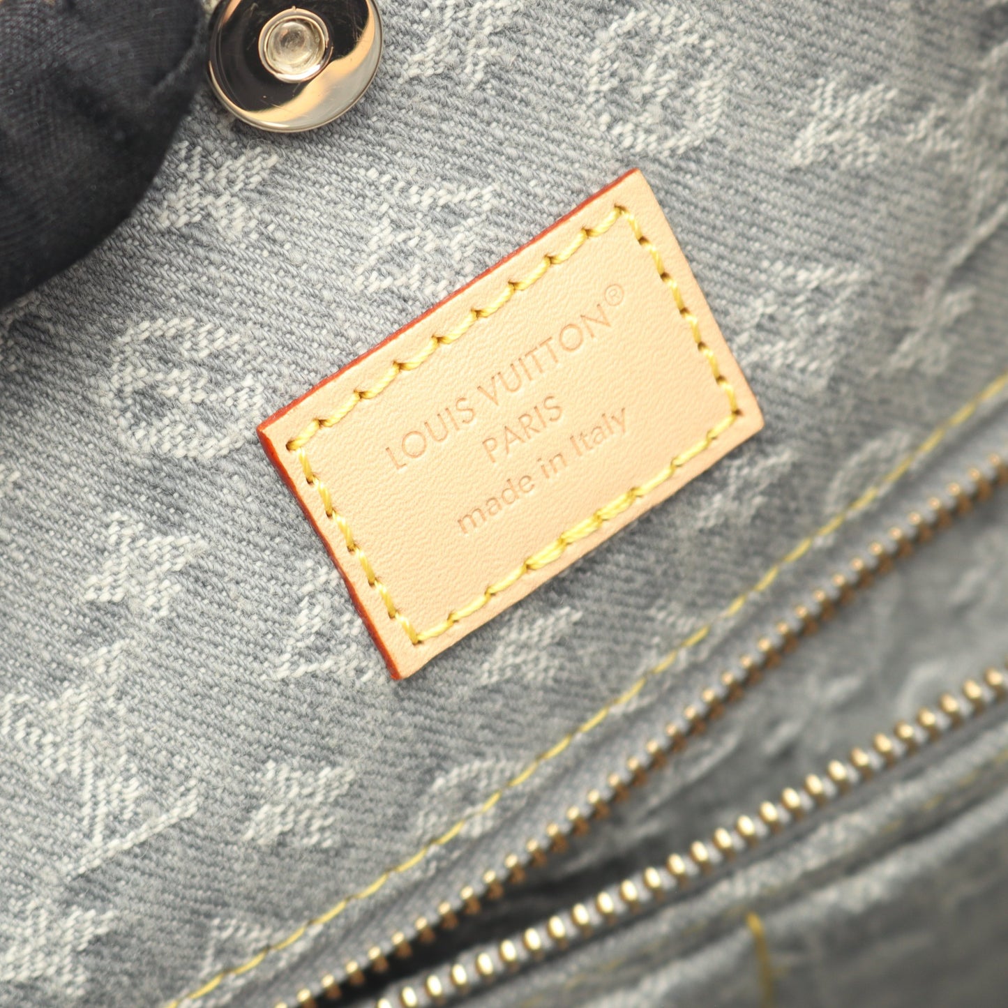 キャリーオール NM MM モノグラムデニム ショルダーバッグ キャンバス レザー グレー ルイヴィトン バッグ LOUIS VUITTON